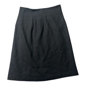 Savannah Vintage 100% Wool Lined Black Zip Pencil Skirt Back Slit Sz 10